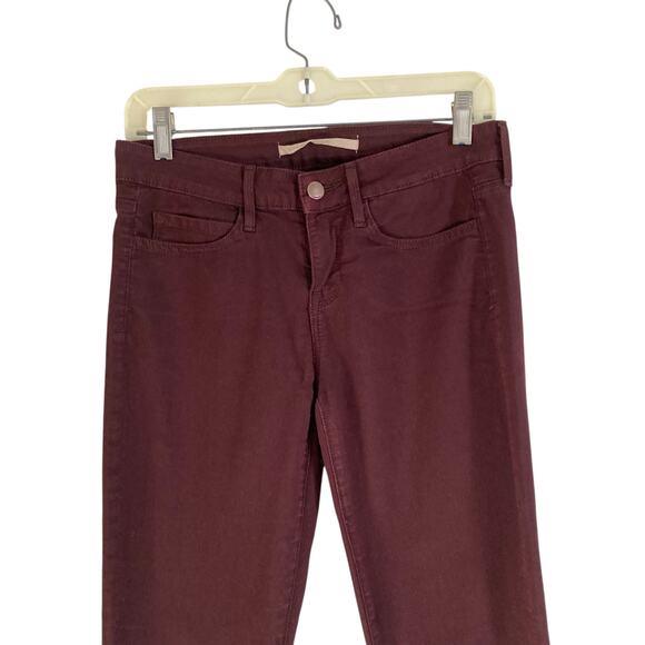 Vince Calgary Dark Raisin Maroon Zip Leg Skinny Low Rise Tailored Jeans Size 27 - Picture 5 of 16